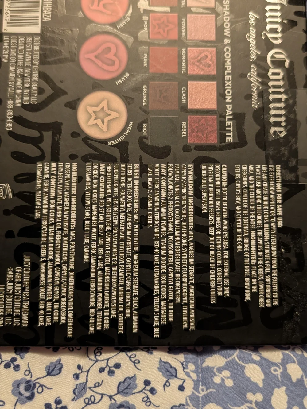 Juicy Couture Pink and Black Eyeshadow Pallet